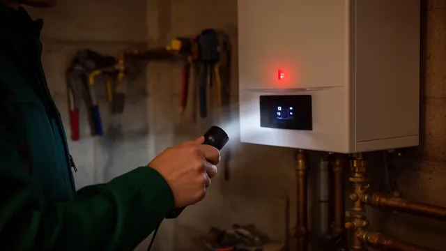 Zaklamp gericht op het display van een cv-ketel bij een avondinterventie